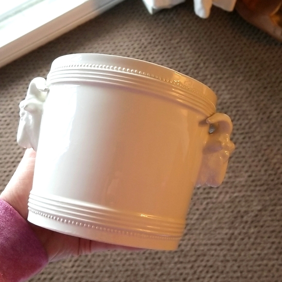 MUSEUM OF CONTEMPORARY ART Ram's Head Ceramic Pot SET White Italy - Picture 4 of 4